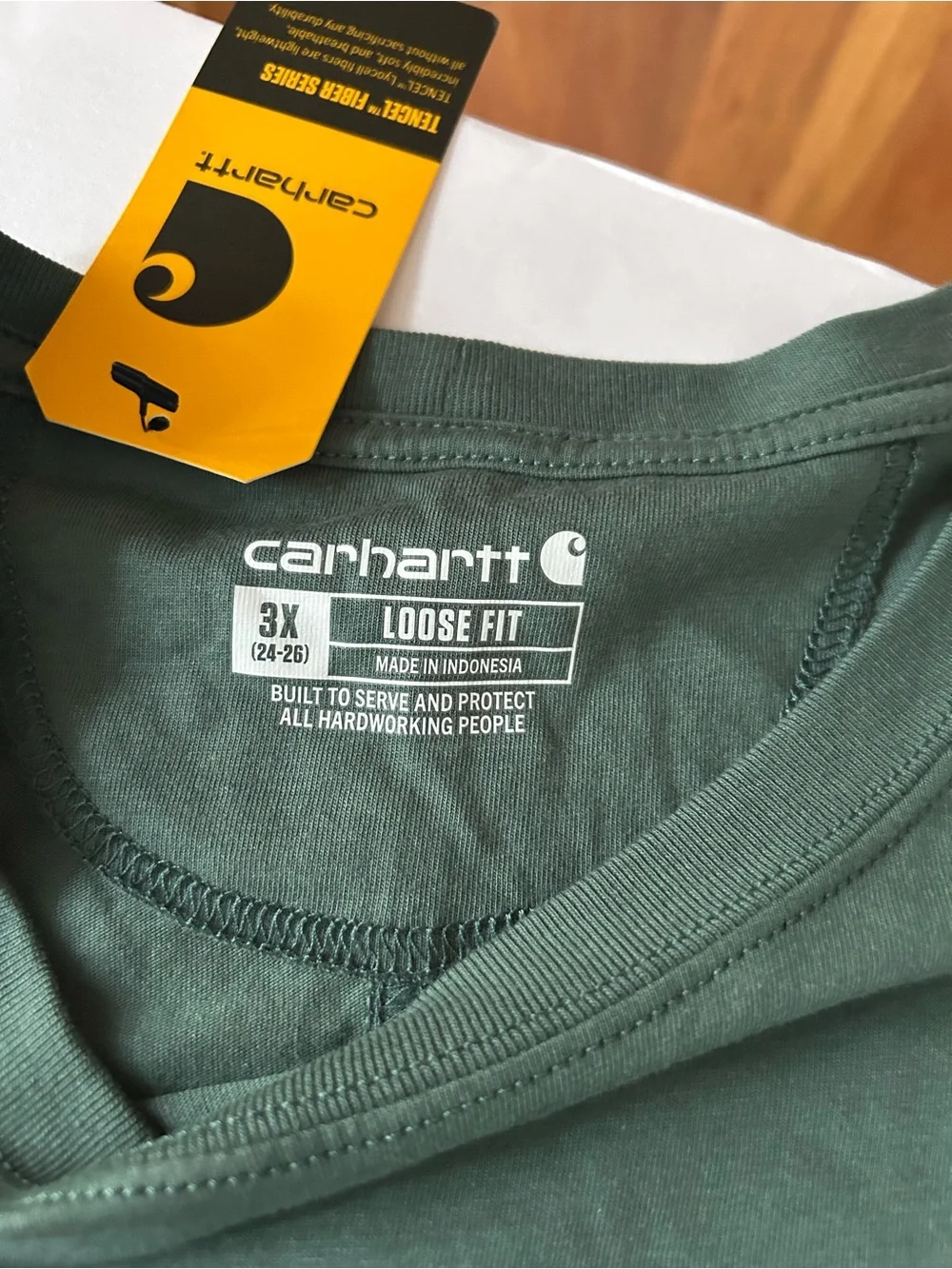 Carhartt Women’s 3X Loose Fit Long Sleeve Pocket T-Shirt Green NWT Plus Size
